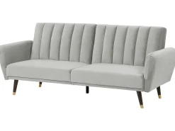 Divano letto 3 posti VIMMERBY Velluto Grigio chiaro