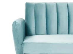 Divano letto 3 posti VIMMERBY Velluto Azzurro