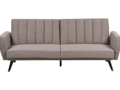 Divano letto 3 posti VIMMERBY Tessuto Marrone chiaro