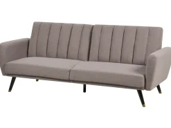 Divano letto 3 posti VIMMERBY Tessuto Marrone chiaro