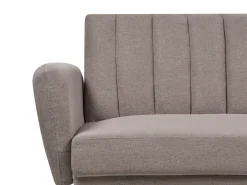 Divano letto 3 posti VIMMERBY Tessuto Marrone chiaro