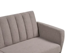 Divano letto 3 posti VIMMERBY Tessuto Marrone chiaro