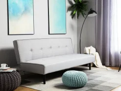 Divano letto 3 posti VISBY Tessuto Grigio chiaro