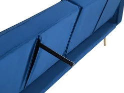 Divano letto 3 posti VISNES Velluto Blu marino
