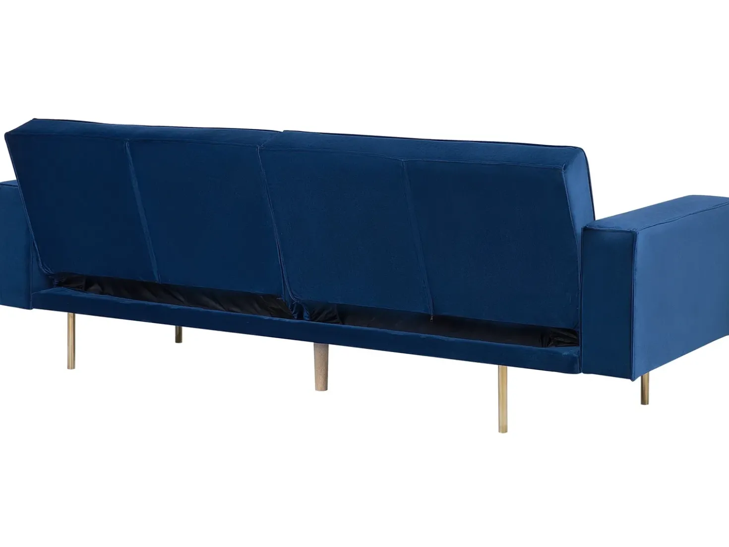 Divano letto 3 posti VISNES Velluto Blu marino