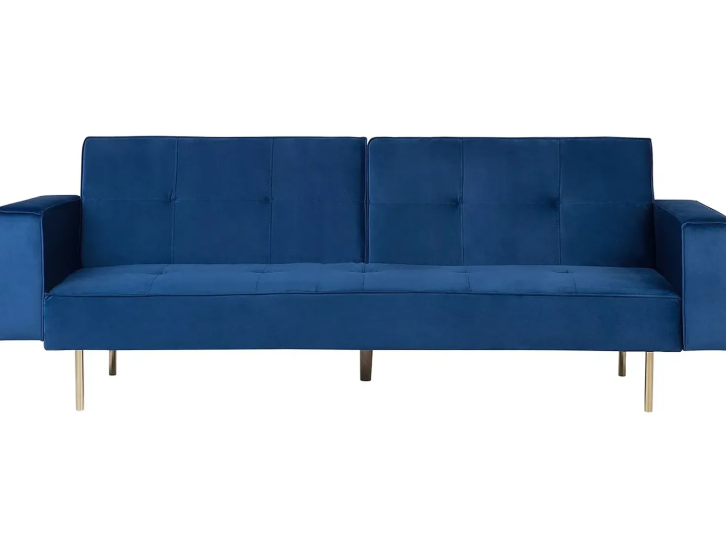 Divano letto 3 posti VISNES Velluto Blu marino