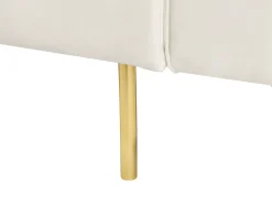 Divano letto 3 posti VISNES Velluto Bianco sporco