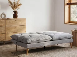 Divano letto 3 posti YILA Tessuto Grigio