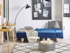 Divano letto 2 posti YORK Velluto Blu marino