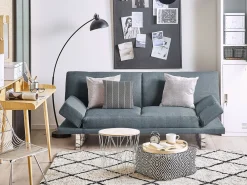 Divano letto 2 posti YORK Tessuto Blu