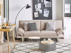 Divano letto 2 posti YORK Tessuto Beige