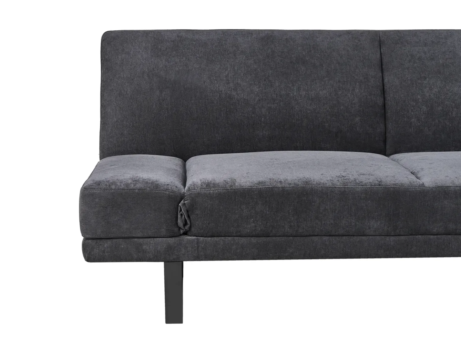 Divano letto 2 posti YORK Ciniglia Nero