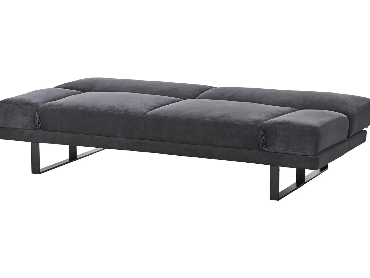 Divano letto 2 posti YORK Ciniglia Nero