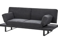 Divano letto 2 posti YORK Ciniglia Nero