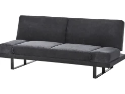 Divano letto 2 posti YORK Ciniglia Nero