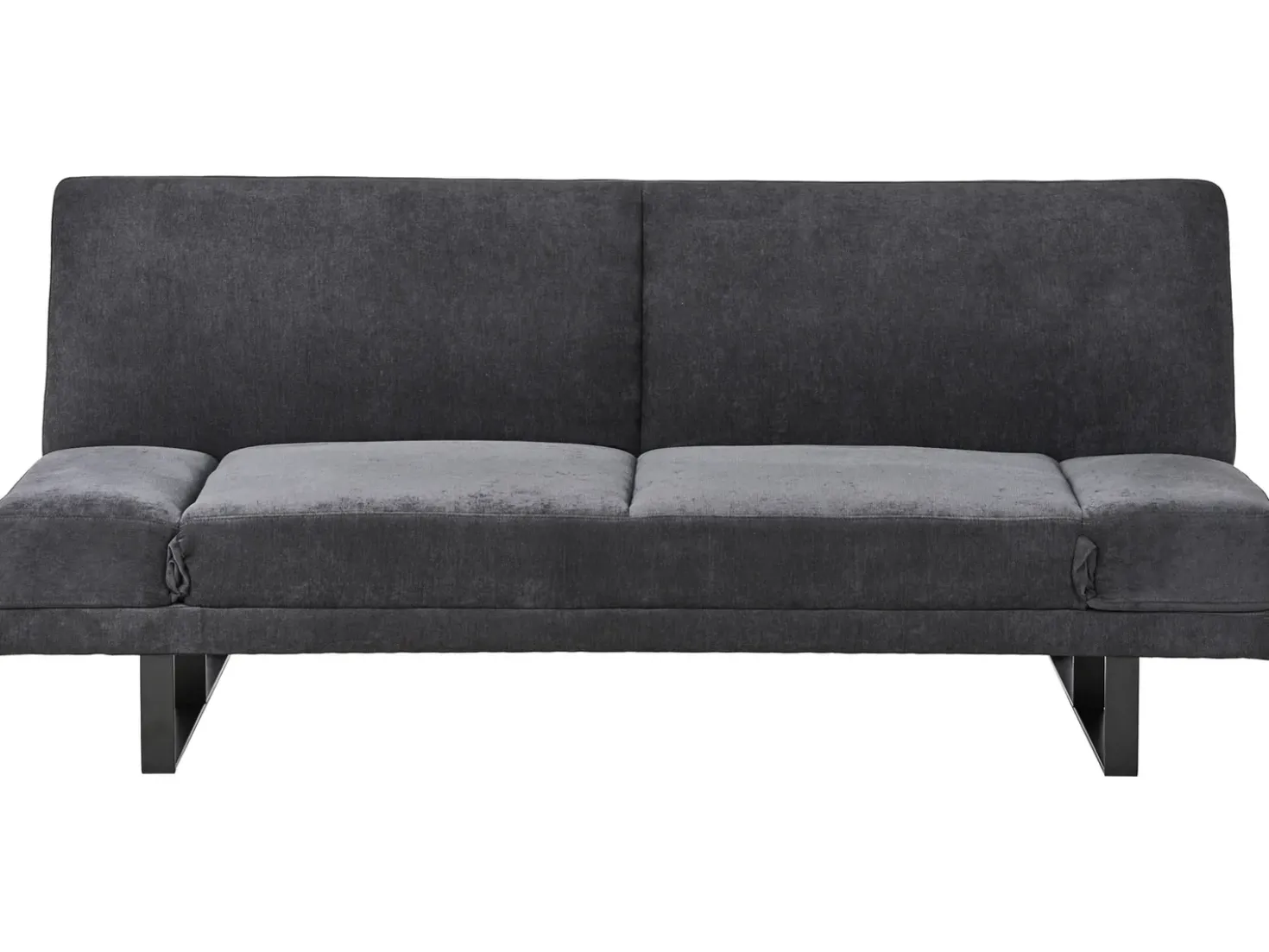 Divano letto 2 posti YORK Ciniglia Nero