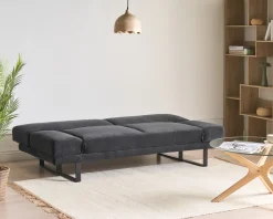 Divano letto 2 posti YORK Ciniglia Nero
