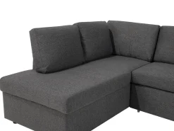 Divano letto a U 5 posti KARRABO Tessuto Grigio scuro con contenitore