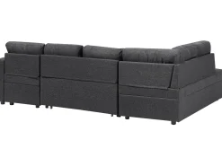 Divano letto a U 5 posti KARRABO Tessuto Grigio scuro con contenitore