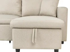 Divano letto a U 5 posti SOMMEN Tessuto Beige chiaro con contenitore