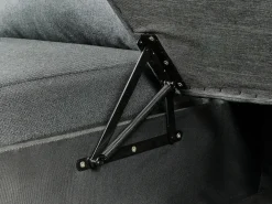 Divano letto a U 5 posti SOMMEN Tessuto Grigio scuro con contenitore