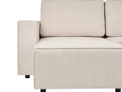 Divano letto a U 4 posti VATNE Tessuto Beige chiaro con contenitore