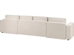 Divano letto a U 4 posti VATNE Tessuto Beige chiaro con contenitore