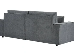 Divano letto angolare 3 posti KARILA Tessuto Grigio scuro con contenitore Lato Sinistro