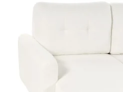 Divano letto angolare 3 posti SIRO Bouclé Bianco sporco con contenitore Lato destro
