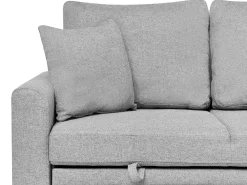 Divano letto angolare 3 posti NASSJO Lino sintetico Grigio Lato Sinistro