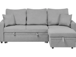 Divano letto angolare 3 posti NASSJO Lino sintetico Grigio Lato Sinistro