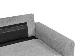 Divano letto angolare 3 posti NASSJO Lino sintetico Grigio Lato Sinistro