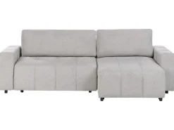 Divano letto angolare 3 posti INNVIK Tessuto Grigio chiaro con contenitore Lato Sinistro
