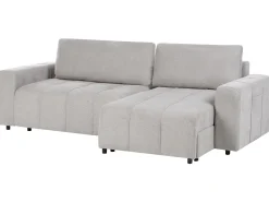 Divano letto angolare 3 posti INNVIK Tessuto Grigio chiaro con contenitore Lato Sinistro
