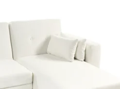 Divano letto angolare 3 posti KAARINA Tessuto Bianco Lato Sinistro
