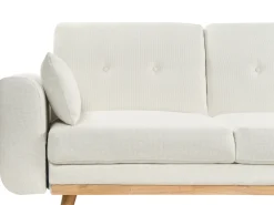 Divano letto angolare 3 posti KAARINA Tessuto Bianco Lato Sinistro