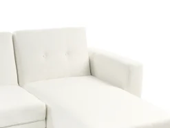 Divano letto angolare 3 posti KAARINA Tessuto Bianco Lato Sinistro