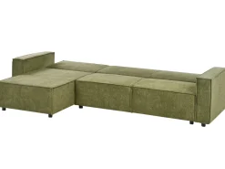 Divano letto angolare 3 posti ROMEDAL II Tessuto Verde scuro Lato destro