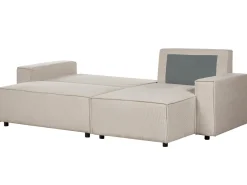 Divano letto angolare 3 posti ABACKA Velluto a coste Beige Lato Sinistro