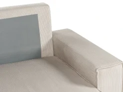 Divano letto angolare 3 posti ABACKA Velluto a coste Beige Lato Sinistro