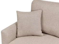 Divano letto angolare 3 posti NASSJO Lino sintetico Marrone chiaro Lato destro