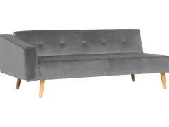 Divano letto angolare 4 posti VADSO Velluto Grigio Lato Sinistro
