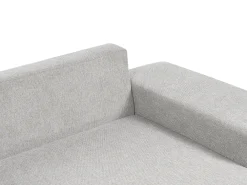 Divano letto angolare 3 posti LUSPA Tessuto Grigio chiaro con contenitore Lato Sinistro