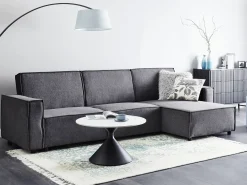 Divano letto angolare 3 posti ROMEDAL II Tessuto Grigio grafite Lato Sinistro