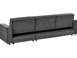 Divano letto angolare 3 posti ROMEDAL II Tessuto Grigio grafite Lato Sinistro