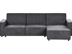 Divano letto angolare 3 posti ROMEDAL II Tessuto Grigio grafite Lato Sinistro