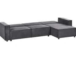 Divano letto angolare 3 posti ROMEDAL II Tessuto Grigio grafite Lato Sinistro