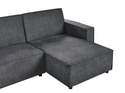 Divano letto angolare 3 posti ROMEDAL II Tessuto Grigio grafite Lato Sinistro