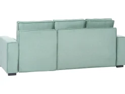 Divano letto angolare 3 posti EDANE Tessuto Verde chiaro con contenitore Lato Sinistro