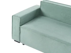 Divano letto angolare 3 posti EDANE Tessuto Verde chiaro con contenitore Lato Sinistro